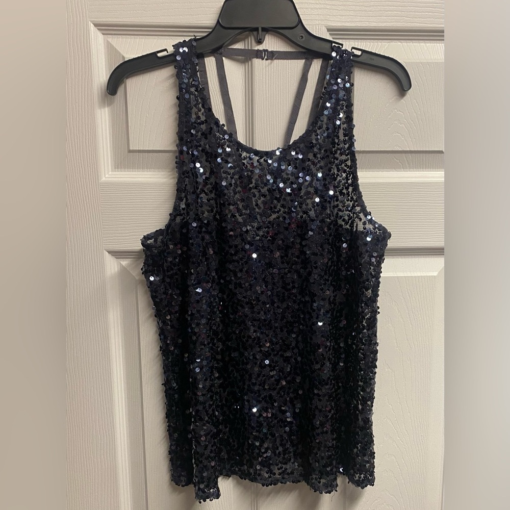 Free People Intimately Strappy Back Sequin Halter/Tank Top Size Small